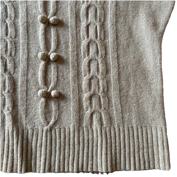 Ann Taylor Loft Cable Knit Short Sleeve Sweater Women's Size L Cashmere Wool - Picture 3 of 8
